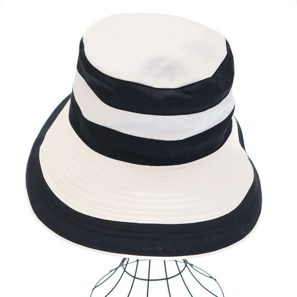 Hermes Cotton Linen Hat Black and White 57 main image 9
